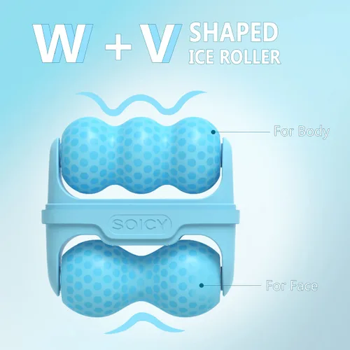 Miniatura 3 de Rodillo de hielo de doble extremo, rodillo de hielo para aliviar la hinchazón facial y ocular, rodillo de hielo masajeador para dolor de migraña
