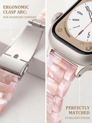 Miniatura 5 de V-MORO - Correas de resina compatibles con Apple Watch Series 11/10/9/8/7 y SE/6/5/4/3/2/1/SE3 de 1.49, 1.57, 1.61, 1.65 pulgadas, correa ligera