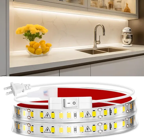 Miniatura 8 de maylit Tira de Iluminación LED para Debajo del Gabinete con Enchufe de 48 pulgadas, Barra de Luz LED Pequeña Ultra Brillante, 2700K Blanco Cálido