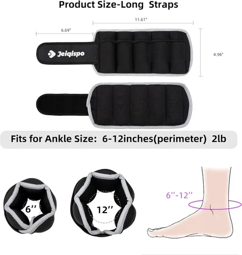 Miniatura 5 de Pesas ajustables para tobillo 1 par de 4 10 libras con peso extraíble para hombres, mujeres y niños, fuerza pesada para fitness, gimnasio