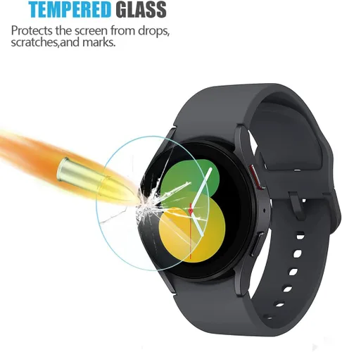 Miniatura 3 de Paquete de 4 protectores de pantalla para Samsung Galaxy Watch 5 de 1.575 pulgadas, 2.5D de alta definición 9H, película protectora de pantalla