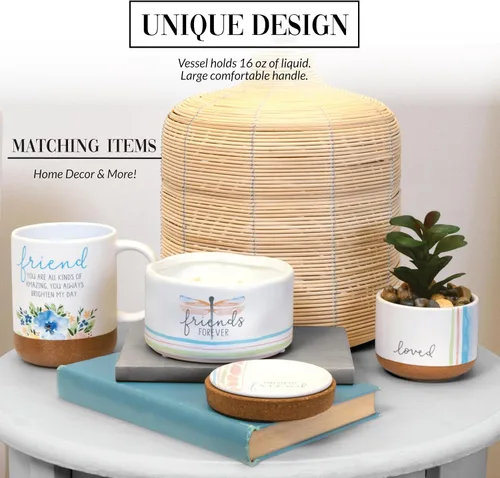 Miniatura 4 de Pavilion - Taza de café de 16 onzas, 16.0 fl oz, taza de té, a rayas, fondo esmaltado, acuarela, mejor amiga, amiga, mamá, abuela, hermana, hija