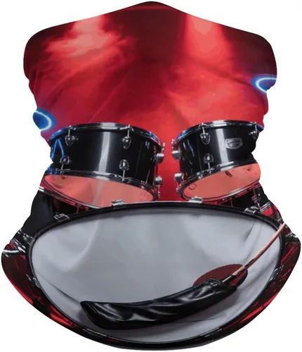 Cool Drum Set Neck Gaiter for Men Women Upf 50+ Sun Protection Balaclava Face Mask Cover Moisture Wicking & Quick Dry Neckerchief Seamless Ski Mask