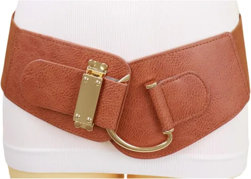 Miniatura 108 de TFJ - Cinturón ancho de moda para mujer, cintura alta, hebilla de gancho de metal dorado, talla XS, S, M, L, XL
