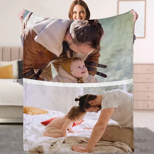 Miniatura 10 de Mantas personalizadas con fotos, texto, manta personalizada con imagen, hecha en Estados Unidos, personalizada para Navidad, cumpleaños, boda