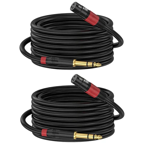 Miniatura 11 de Cable de interconexión equilibrado TRS a XLR de 1/4 pulgadas Pro de 1.2 M, XLR macho a 1/4 de pulgada (0.250 in), adaptador de convertidor de audio