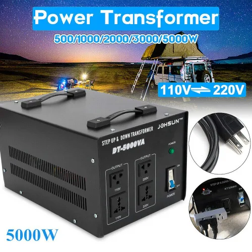 Miniatura 7 de Transformador convertidor de voltaje de 5000 vatios, convertidor de voltaje elevador y reductor de alta resistencia, 110V/220V, protección