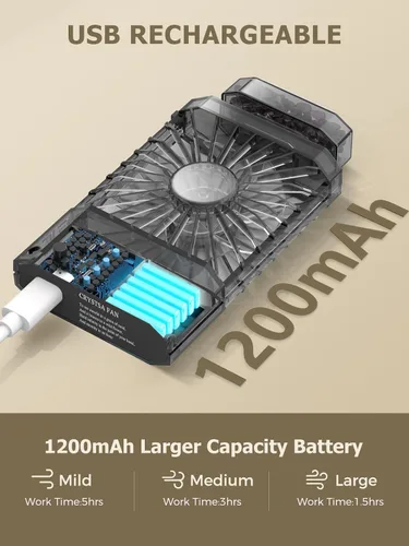 Miniatura 6 de Ventilador de mano para mujer, JENTXON ventilador personal pequeño recargable con 3 ajustes de velocidad, ventilador portátil potente y silencioso