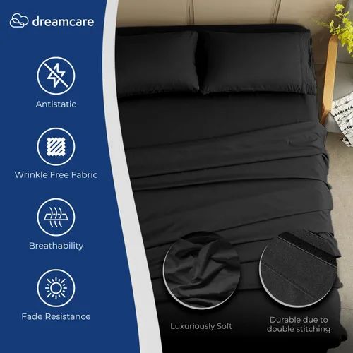 Miniatura 2 de DREAMCARE Juego de sábanas tamaño Queen – 4 piezas de sábanas de enfriamiento – hasta 21” Sábanas de bolsillo extra profundo tamaño Queen – Sábanas
