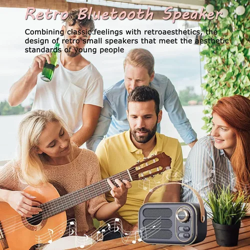 Miniatura 2 de Altavoz Bluetooth retro, altavoces Bluetooth inalámbricos portátiles vintage con soporte de volumen fuerte, tarjeta TF, disco U, entrada AUX