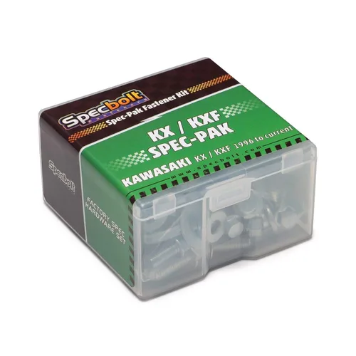 Specbolt Fasteners Kawasaki Spec-Pak | KX KXF KLX KLR KDX 80 85 125 250 450 500 (1996-actual) Model Series Factory Match Fastener Kit