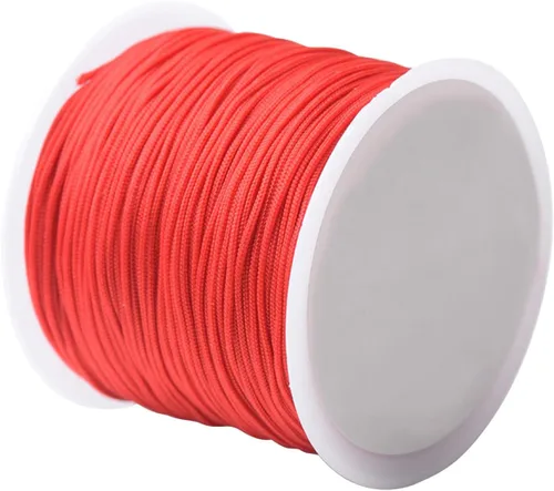 Miniatura 25 de Cordón de nailon para cuentas de 164.0 ft x 0.031 in, hilo de raso satinado de nailon trenzado para manualidades de macramé Mezcla de amarillo 1