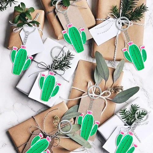 Miniatura 3 de Paquete de 24 llaveros de cactus para fiesta de Acción de Gracias, baby shower, cumpleaños, boda, bolsas de regalos, relleno de calcetines