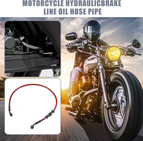 Miniatura 2 de X AUTOHAUX 23.6 in 23.62" Longitud 0.394 in ID motocicleta freno hidráulico manguera tubo tubo de manguera de acero inoxidable 28° cable trenzado
