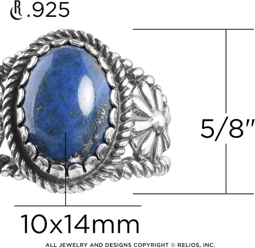 Miniatura 2 de American West Jewelry Anillo de plata de ley para mujeres y hombres, elección de piedras preciosas de inspiración nativa, tallas 5 a 13