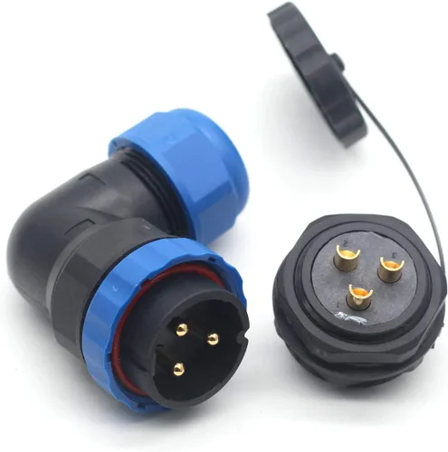 Miniatura 18 de SD28 2Pin ~ 26Pin con bridas codo conector de cable de aviación, conector de alimentación industrial IP67 (2 pines)