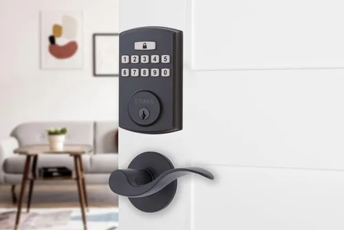 Miniatura 8 de BRINKS Cerradura de puerta de entrada sin llave, cerradura de puerta de teclado de alta seguridad, 50 códigos de usuario, función de bloqueo Bronce