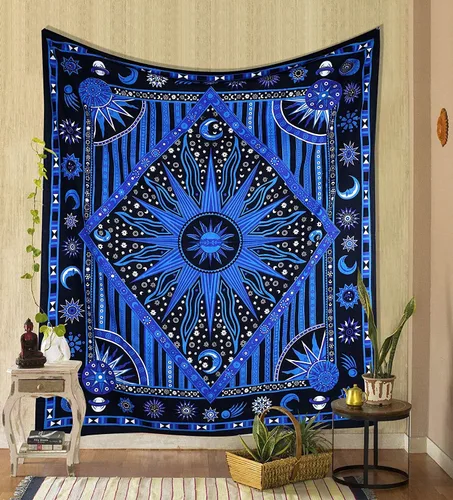 Miniatura 5 de THE ART BOX Tapiz celestial de sol y luna, mandala estético para colgar en la pared para dormitorio y sala de estar, decoración independiente