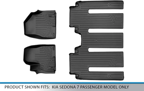 Miniatura 5 de MAXLINER - Juego de alfombrillas de 2 filas de ajuste personalizado para todo tipo de clima, compatible con Kia Sedona 2015-2021