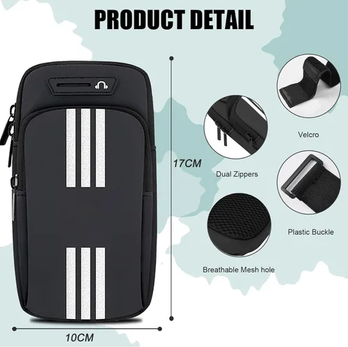 Miniatura 5 de Soporte para teléfono celular para correr, brazalete para iPhone 17, 16, 15, 14, 13, 12, 11 Pro Max Xs 16e Xr X Plus Galaxy Ultra Note, bolsa de 04