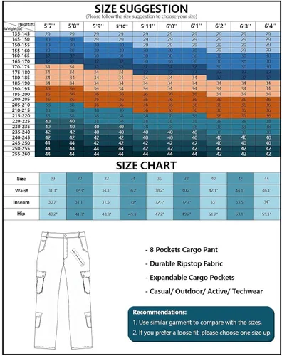Miniatura 3 de TRGPSG Men's Wild Cargo Pants, Camo Pants Cotton Casual Work Hiking Pants with 8 Pockets(No Belt)
