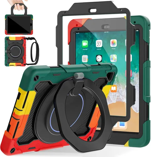 Miniatura 11 de ROISKIN Funda para iPad de 6ª y 5ª generación de 9.7 pulgadas, Pro 9.7, Air 2 con soporte giratorio 360 y correa de mano