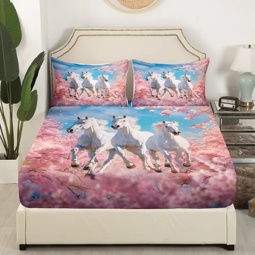 Miniatura 24 de Juego de sábanas bajeras de alce salvaje, tamaño individual, juego de ropa de cama rústica de pino de pesca con peces de Basa, decoración
