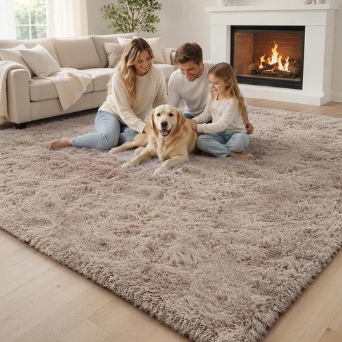 Miniatura 7 de Alfombras para dormitorio, de 4 x 6 pies, alfombras para sala de pelo, alfombra grande de felpa suave, alfombras peludas para sala de estar, niños