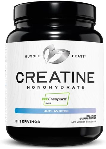 Miniatura 16 de Polvo de monohidrato de creatina Creapure, hecho por Muscle Feast Pre-entrenamiento o post-entrenamiento, premium Fácil de mezclar y sin gluten