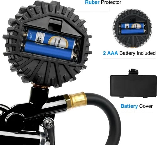 Miniatura 5 de Nilight 50026R Inflador de neumáticos digital con manómetro, 250 PSI, portabrocas de aire y accesorios de compresor resistentes con manguera de goma