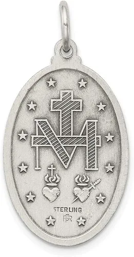 Miniatura 4 de Medalla milagrosa antigua de plata de ley 1181in 0630in estilo QC5523
