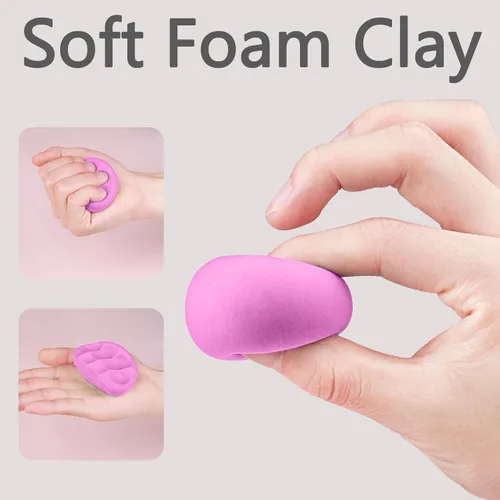 Miniatura 2 de Cutedeer Arcilla Seca al Aire Rosa, Arcilla de Modelado de Espuma de 1.1 lb, Suave y Blanda para Moldear para Niños y Adultos, Suministros de Slime