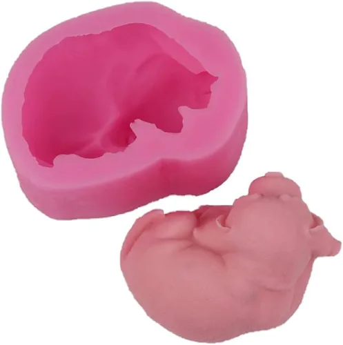 Miniatura 6 de Moldes de vela de silicona para perros 3D, molde de jabón lindo para cachorros, pastel de chocolate, fondant, molde para hornear