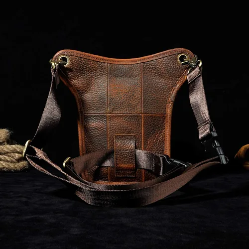 Miniatura 4 de Le'aokuu Women Men's Genuine Leather Sporting Riding Hip Bum Fanny Waist Pack Drop Thigh Leg Cross Over Bag Pouches