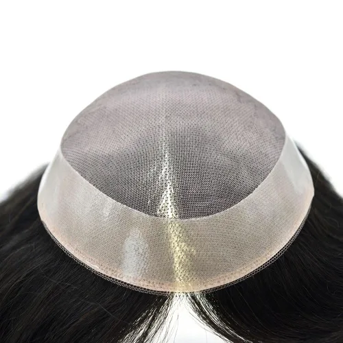 Miniatura 5 de LYRICAL HAIR Toupee para hombres, sistema de cabello de repuesto, monofilamento para hombre, postizo duradero con revestimiento de poliéster NPU
