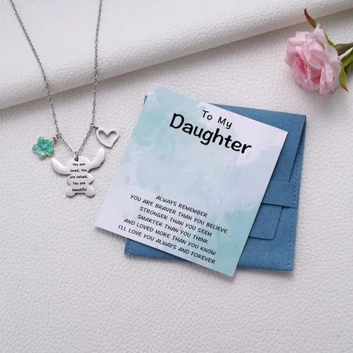 Miniatura 4 de MIXJOY Collar y tarjeta de felicitación con texto en inglés "You are My Sunshine", regalo de Navidad para niñas pequeñas, sobrina, hija, nieta