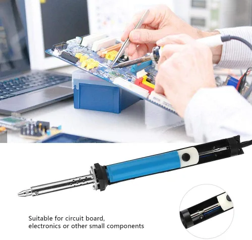 Miniatura 7 de Eujgoov Herramienta de soldadura desoldadora de 30 W, uso de hierro de soldadura eléctrica, pluma de succión de estaño para varias soldaduras