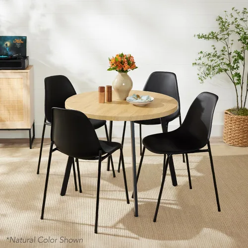 Miniatura 2 de Best Choice Products Mesa de comedor redonda de mediados de siglo moderna de 35.5 pulgadas, comedor que ahorra espacio para el hogar, cocina, Negro