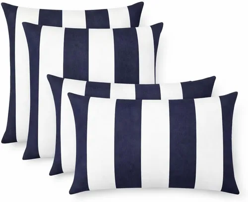Miniatura 9 de RSH DECOR: Sunbrella Lumbar & Square Pillows Set of 4 20" x 12" & 17" x 17" Water & Fade-Resistant Fabric Outdoor Throw Pillows for Patio