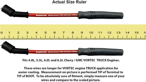 Miniatura 4 de VMS RACING Juego de cables de bujía de motor de alto rendimiento rojo de 0.402 in, cables de encendido, 32829, compatible con motores Vortec Chevy