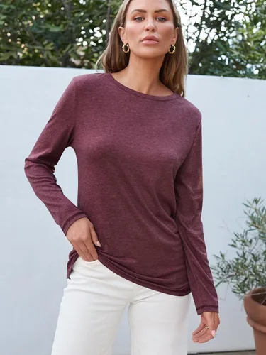 Miniatura 2 de AUTOMET Camisetas básicas de manga larga con cuello redondo para mujer, camisetas de otoño 2024