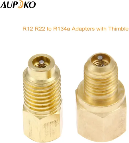 Miniatura 2 de Aupoko Adaptadores R12 R22 a R134a, adaptadores de conexión de puerto de tanque de refrigerante/bomba de vacío R134A - Hembra SAE de 1/4 pulgadas x