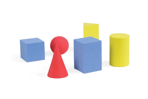 Sólidos geométricos de espuma ETA hand2mind, conjunto de 12 unidades, 6, 6