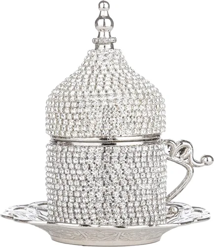 Miniatura 8 de Juego de tazas de café turco Alisveristime - Auténtica taza de café turco, griega, árabe y expreso con platillo