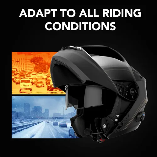 Miniatura 4 de Sena Outrush R Casco Modular para Motocicleta Bluetooth con Sistema de Intercomunicador (Negro Mate, L)