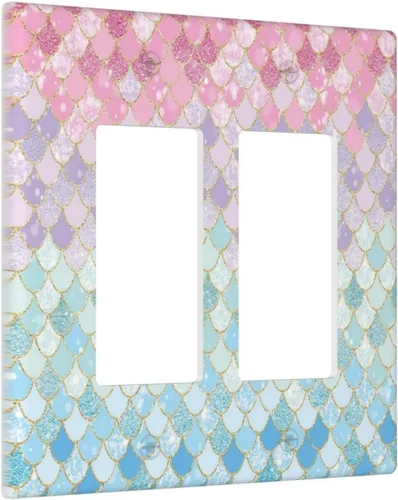 Miniatura 171 de Rainbow in the Clouds - Placas de Pared de Doble Interruptor de 2 Posiciones, Panel de Arte Rosa, Cubierta de Interruptor de Luz, Placa Frontal Arco
