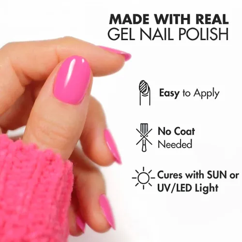 Miniatura 3 de MOYOU LONDON Tiras de uñas de gel semicuradas, 20 unidades. Envolturas de uñas de gel impermeables, se cura con la luz solar o lámpara UV/LED, dura