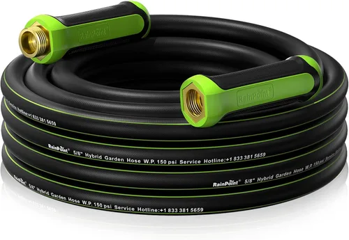 Miniatura 11 de RAINPOINT Manguera de jardín de 5 pies x 5/8 pulgadas, manguera de agua resistente, flexible, ligera y duradera manguera híbrida para patio, lavado