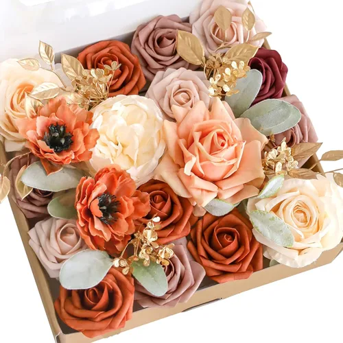 Miniatura 9 de Lookein Flores Artificiales para Decoración de Boda DIY, Ramo de Novia, Centros de Mesa, Guirnaldas de Flores, Coronas, Arco de Pasillo, Decoración