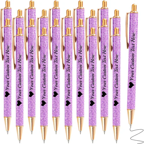 Miniatura 68 de Hasta 100 bolígrafos personalizados a granel con nombre, bolígrafo con purpurina personalizable, logotipo de negocios, mensaje de texto, regalo